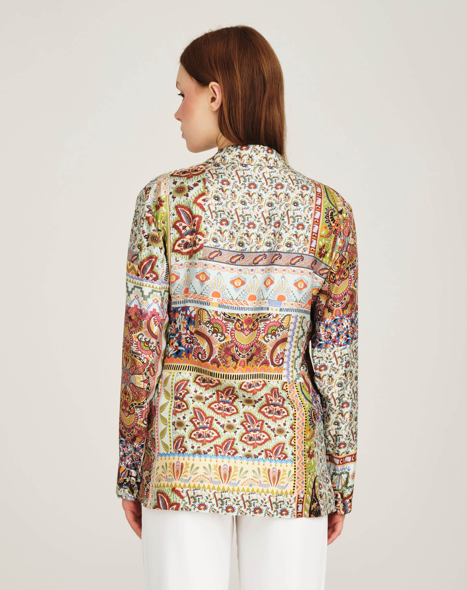 Etro - Ethnic Print Silk Blazer Jacket IT42